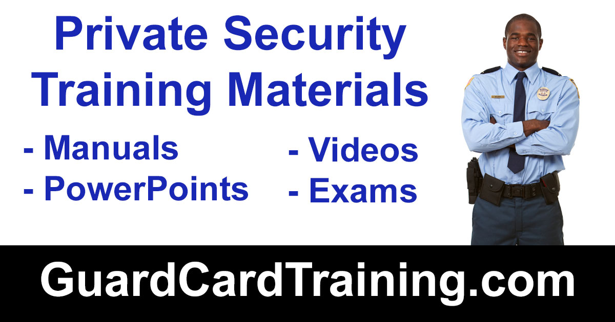 Private Security Guard Card Training DVD and Video